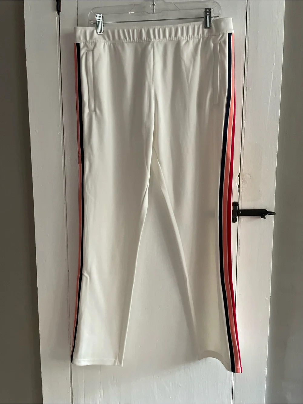 Tory Burch / Tory Sport Multicolor Stripe Track Pant Snow White Size L NWT